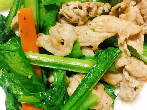 ピリ辛‼豚肉と小松菜の黒コショウ炒め
